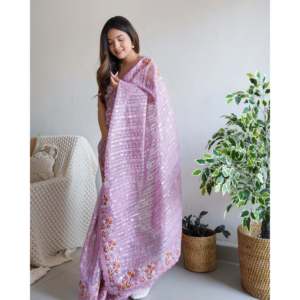 ผ้าส่าหรีงานปักหลากสีและลำดับสำหรับงานปาร์ตี้และโอกาสพิเศษ - Product Image 6