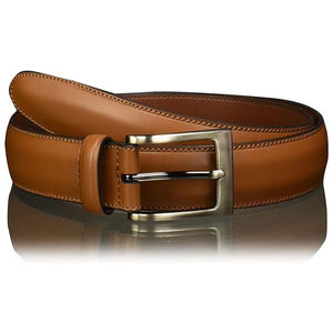 Cinturón de cuero genuino para hombre, cinturón de cuero ajustable de lujo para traje de negocios, cinturón genuino con logotipo personalizado - Product Image 5