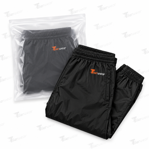 Men's Black Windbreaker Trouser Elastic Waist Casual <b>Joggers</b> Breathable Midweight <b>Nylon</b> Pants Right Leg Logo Autumn Wear - Product Image 6