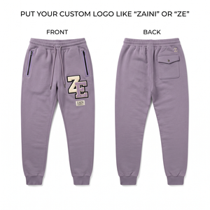 ZAINI Custom Logo <b>Men</b> <b>Jogger</b> Pant 420 GSM Cotton <b>Polyester</b> Fleece Lavender Breathable Quick Dry Eco-Friendly Pleated Front - Product Image 1