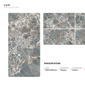 Majestic Aura - Baldosa de Porcelana Brillante de Gran Formato, 600x1200 mm, 60x120 cm, 24x48 Pulgadas, Superficie Decorativa para Residencias de Primera Calidad - Product Image 1
