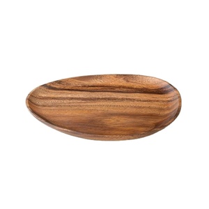 Hot Selling Acacia Wood Oval Serving Tray Handmade Wooden Platter Food Serving Board Kitchen <b>Dining</b> <b>Table</b> Decor Natural Finish - Product Image 1