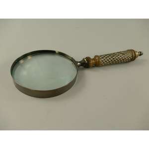 Mid Century Style Antique Rim <b>Magnifying</b> <b>Glass</b> With Hand Carved Design Wood Handle Eco Friendly <b>Light</b> In Weight - Product Image 1