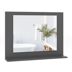 Specchio da Bagno Rettangolare 23,5 X 17,5 Pollici con Cornice in Legno e Mensola - Product Image 4