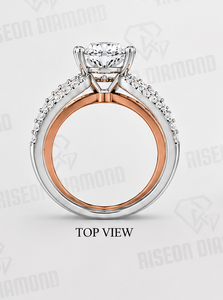 Luxury Two Tone <b>Gold</b> Bridal <b>Ring</b> <b>Set</b> Round Cut Diamond Engagement <b>Rings</b> Stackable Multi Band Wedding Jewelry <b>Set</b> For Women - Product Image 3
