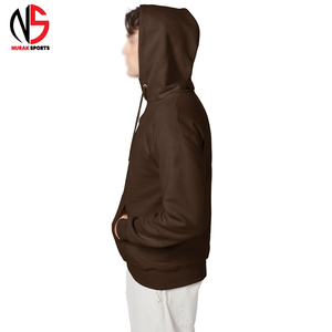 Sweat à capuche marron pour homme 100 % coton molletonné, uni, streetwear d'hiver, décontracté, séchage rapide, respirant, personnalisable 2026 - Product Image 3