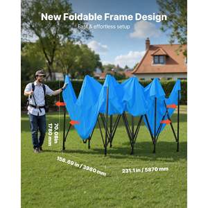 Cabine de peinture portable pour garage, tente 231,1 x 156,7 x 70,08 pouces, imperméable, design pliable, 4 fenêtres latérales en maille pour pièces automobiles - Product Image 2