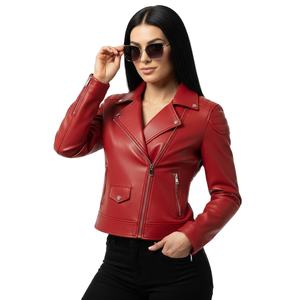 Veste streetwear pour femmes de qualité, en cuir véritable, manteaux en peau d'agneau pour moto, multicolores, vente en gros, vêtements de moto haut de gamme - Product Image 1