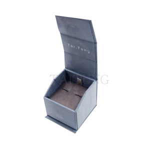 Blue short velvet jewelry <b>box</b> <b>earring</b> <b>box</b> packaging can be customized - Product Image 2