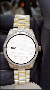 Montres RUDRA JEWELS, montre de luxe en acier inoxydable, diamants en moissanite, mouvement mécanique, design vintage sportif élégant, design ajouré - Product Image 1