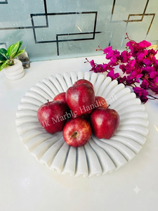 Handmade Polished White Marble Inlay Urli Bowl Circular Flower Pattern Antique Imitation Decorative Wedding Centerpiece Home - Product Image 3