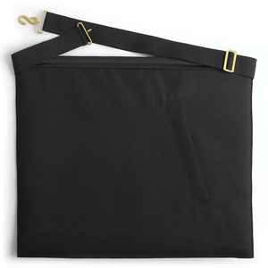 Tablier maçonnique personnalisé brodé blanc avec bordure noire et écusson circulaire pour usage cérémoniel des Francs-Maçons - Product Image 3