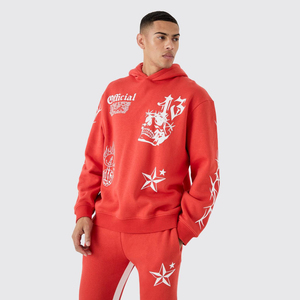 Custom Vintage Washed Distressed Loose Fitted 2Pcs <b>Flare</b> Tracksuits <b>Wholesale</b> Printed Pullover Workout Light Weight Tracksuits - Product Image 5