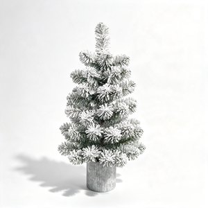Árbol de Navidad Artificial Rústico de 2 pies con Ramas Flocadas, Cardenales Rojos, Piñas, Bayas de Algodón y Base de Yute - Product Image 5