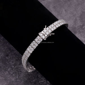 Bracelet Tennis Unisexe en Argent Sterling 925, Diamant Moissanite de Luxe Haute Qualité, Chaîne et Maillons Hip Hop Iced - Product Image 2