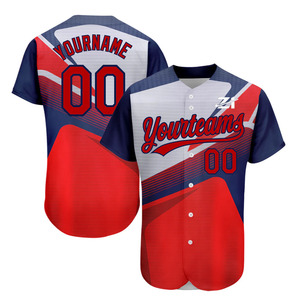 Maillot de baseball personnalisé avec nom sur le devant, vente en gros, maillot de baseball vintage à rayures, impression par sublimation, respirant, pour jeunes, baseball et softball - Product Image 1