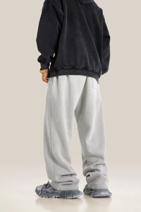 Pantalones de chándal de oferta para hombre, estilo jogger oversize, pierna ancha, cintura elástica, acampanados, antiarrugas - Product Image 5