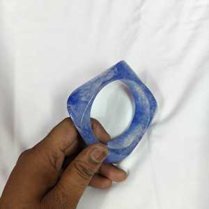 Blue Geometric Resin Cuff Bracelet Unisex Trendy Fashion Jewelry Acrylic Lucite <b>Bangles</b> - Product Image 3