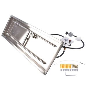 36x12 Inch Stainless Steel <b>Fire</b> <b>Pit</b> Pan Burner Kit Indoor/Outdoor Rectangular <b>Fire</b> <b>Pits</b> - Product Image 6