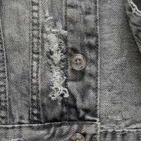 Gilet en jean déchiré gris pour homme, sans manches, style motard, tendance printemps, effet usé, coupe cowboy, hauts de mode cool