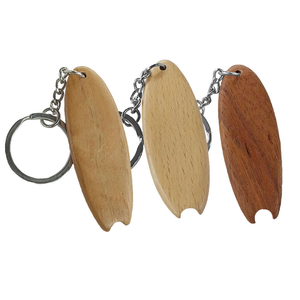 Porte-clés en bois personnalisé avec gravure laser promotionnelle, logo de planche de surf - Product Image 1
