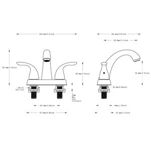 Rubinetto per Lavabo Bothwa Home 5.45'' Finitura Cromata con 2 Maniglie, Certificato CUPC, per Bagno - Product Image 3