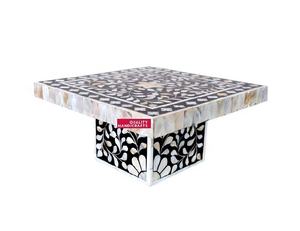 Best Design Bone Inlay Inspired <b>Wooden</b> <b>Cake</b> Stand Sky Blue 30x30x18 CM Quality Handicrafts Home Decor Birthday Wedding Made - Product Image 3