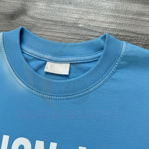 Camiseta Gráfica Oversize de Algodón 100% con Lavado Ácido Estilo Gótico Vintage para Hombre, Venta al por Mayor, Diseño Desgastado Streetwear - Product Image 3