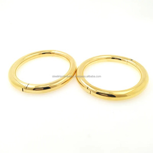 Tobilleras de Acero Inoxidable y Titanio Dorado con Anillo en O, Tobilleras Eternity de 8mm, Bondage para Adultos, Moda BDSM - Product Image 2