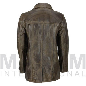 <b>Top</b> Selling Men's Casual <b>Leather</b> Long Coat Breathable Wind-Proof Sheep Fur <b>High</b> Quality Camel-Filled at Wholesale Price - Product Image 4