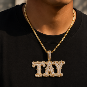 Moissanite Custom Letter <b>Pendant</b> Brilliant Round Diamond Men's Hip Hop Name <b>Pendants</b> - Product Image 6