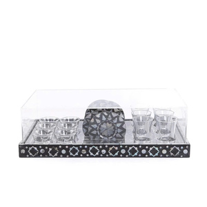 New style set of wiping trays with acrylic covers and coasters, <b>Ramadan</b> EID holiday decorations, handcrafted from Vietnam. - Product Image 1