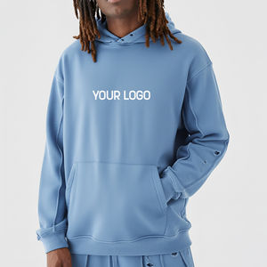 Sweat-shirts pour hommes en coton 100% 580 grammes, couleur unie, surdimensionnés, personnalisés OEM/ODM, avec logo imprimé en relief - Product Image 1