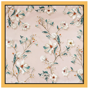 Écharpe carrée rétro grande taille 90 cm x 90 cm - Châle imprimé floral pour femme, protection solaire de plage, cache-tout, foulard de voyage - Product Image 3