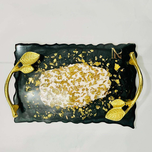 Plateau de service artisanal en résine à 3 niveaux avec sous-verres, en bois de haute qualité, personnalisé pour la maison, les restaurants et les occasions culinaires indiennes - Product Image 5
