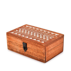 Caja de Almacenamiento Multiusos de Madera Grabada con Tapa con Bisagras para Joyas, Recuerdos, Organizador de Tocador, Decoración del Hogar, Regalo de Boda - Product Image 5
