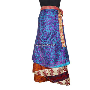 100 Formas de Usar el Pañuelo Mágico de Seda Vintage de la India, 38 Pulgadas, 2 Capas, Reversible, Pañuelo Largo de Seda para Envolver, Tipo Sari - Product Image 6