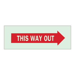 ป้ายบอกทางออกฉุกเฉิน BradyGlo Photoluminescent This Way Out Sign-PVC ป้ายบอกทางหนีไฟฉุกเฉิน - Product Image 2