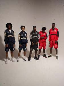 Ensemble short et sweat à capuche demi-zip en nylon pour homme, coupe ample, style streetwear, imprimé sérigraphié, color block, avec short à cordon de serrage, personnalisable OEM - Product Image 1