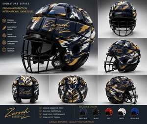 Casco Integral Zarsah Exports PCEPS Resistente a Impactos, Transpirable, Color Azul Marino Sólido, Unisex para Niños, Fútbol Americano, Verano - Product Image 1