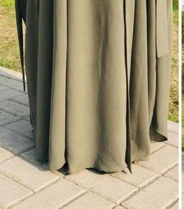Abaya de Diseño Turco en Tendencia para Mujer, Chifón, Lino, Satén, Largo hasta el Tobillo, Mangas Extra Largas, Cuello Holgado, Color Sólido, Transpirable - Product Image 5