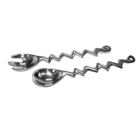 Ensemble de couverts en acier inoxydable de haute qualité Royal Vintage, fabrication artisanale, design en spirale en zigzag, service de salade, utilisation à domicile, pour enfants, mariages