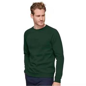 เสื้อสเวตเชิ้ตคอกลมสีเขียวเข้มสำหรับผู้ชาย ทรงปกติ ผ้าฝ้ายถัก 100% สวมใส่สบายๆ - Product Image 1