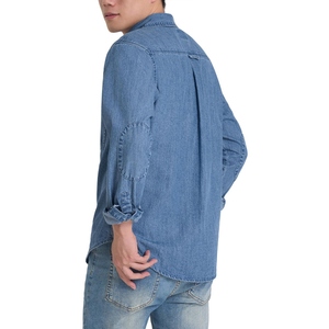 Demand Hot Selling Cotton Denim <b>Jeans</b> Look Breathable <b>Men's</b> <b>Shirts</b> Long Sleeve Blue Regular Fit - Product Image 5