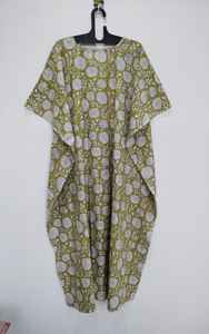 Robe Kaftan en Coton Fait Main, Cache-maillot de Plage, Kimono, Robe Bohème d'Été, Caftan Ample, Tenue de Vacances et de Détente - Product Image 3