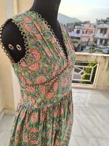 Robe Bohème Confortable en Pur Coton pour Femme, Imprimé Floral Fantaisie, Coupe Évasée, Maxi, Décontractée, Pièce Unique - Product Image 6