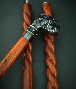 Canne de marche en bois avec tête de bouledogue, poignée en laiton massif, bois dur de luxe, réglable, pour extérieur, pour gentleman, vente en gros OEM - Product Image 4