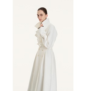 Abrigos de alta costura para mujer, abrigo VELOURA de doble botonadura, largo, con cinturón, cálido, chaquetas y abrigos de mujer con corte entallado. - Product Image 1