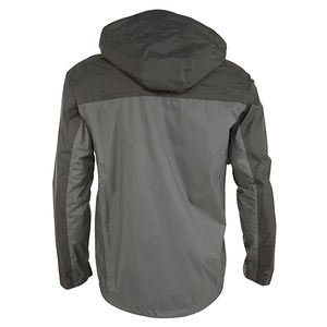 Men's Hooded Waterproof <b>Windbreaker</b> Jacket Gray Casual Outdoor Coat with Zipper Closure Polyester Shell Regular Fit Autumn Wear - Product Image 2