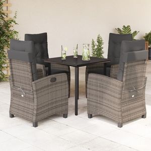 Moderno Juego de Comedor de Jardín de 5 Piezas, Ratán PE Negro, Diseño Contemporáneo - Product Image 1